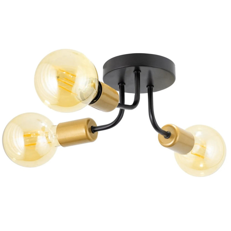 Elegancka Lampa Sufitowa APP1117-3C w Czerni i Złocie