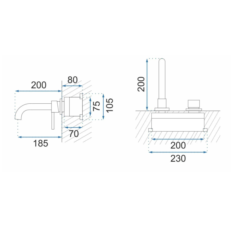 Złota Bateria Podtynkowa Lungo Long - Elegancja i Styl w Twojej Łazience!