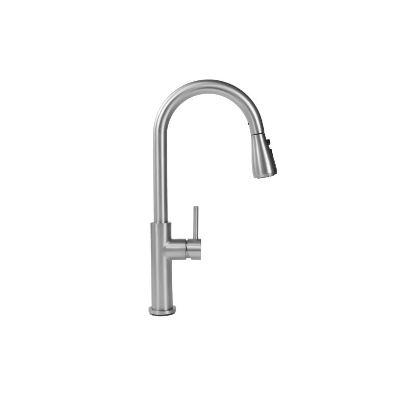 Elegancka Bateria Kuchenna Nest - Nikiel Szczotkowany, Nowoczesny Design