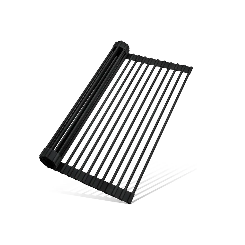 Nowoczesna czarna suszarka do naczyń z ociekaczem REA 322108 na zlew