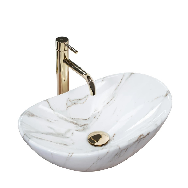 Elegancka Umywalka Nablatowa ROYAL MINI SHINY AIAX - Styl i Funkcjonalność w Jednym