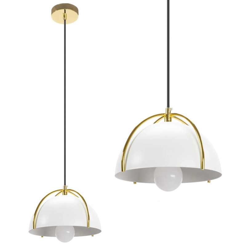 Elegancka Lampa Wisząca APP1216-1CP Złoto/Biel