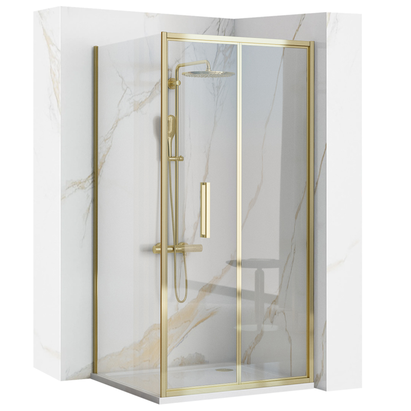 Złote Drzwi Prysznicowe Rapid Fold 80 - Elegancja i Funkcjonalność w Twojej Łazience