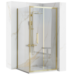 Ekskluzywne Złote Drzwi Prysznicowe RAPID FOLD 100 cm - Nowoczesny Styl Łazienki