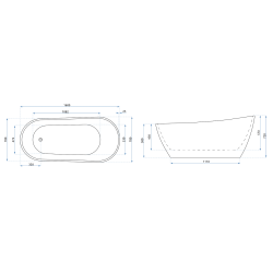 Stylowa Wanna CORI 170 - Nowoczesna Wolnostojąca Wanna Akrylowa do Twojej Łazienki
