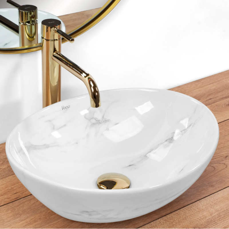 Luksusowa Umywalka Sofia z Naturalnego Marmuru - Styl i Elegancja na Twoim Blacie