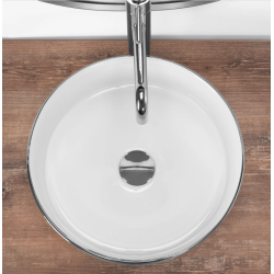 Elegancka Umywalka Nablatowa SAMI Brush Silver/White - Nowoczesny Design