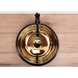 Wyjątkowa Umywalka Luna - Luksusowy Akcent w Kolorach Czerni i Złota na Twoim Blacie