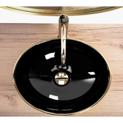 Zjawiskowa Umywalka SOFIA, Złoty Mat/Czarny - Elegancja Nablatowa