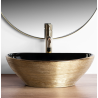 Zjawiskowa Umywalka SOFIA, Złoty Mat/Czarny - Elegancja Nablatowa