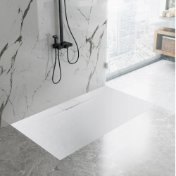 Nowoczesny Brodzik Bazalt Long White 80x120 cm - Elegancja i Komfort w Twojej Łazience