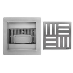 Elegancki Odpływ Podłogowy CROSS 150x150 - Szczotkowany Design