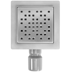 Elegancki Odpływ Podłogowy DOTS 120x120 - Szczotkowany Finish