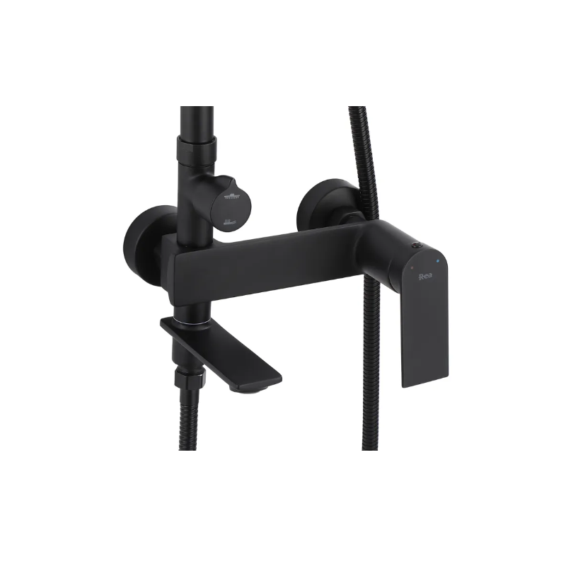 Elegancki Zestaw Prysznicowy STORM Czarny - Nowoczesny Design, Idealny do Każdej Łazienki!