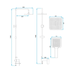 Elegancki Zestaw Prysznicowy STORM Czarny - Nowoczesny Design, Idealny do Każdej Łazienki!
