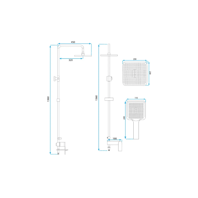 Elegancki Zestaw Prysznicowy STORM Czarny - Nowoczesny Design, Idealny do Każdej Łazienki!