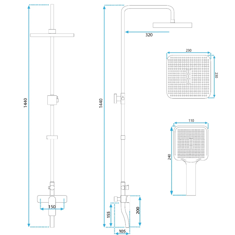 Zestaw Prysznicowy My2021-77B Argus Čarny – Stylowy i Nowoczesny Wygląd