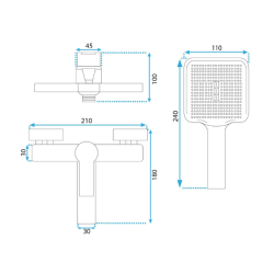 Elegancka Bateria Wannowa My2021-3GG Argus - Złote Wykończenie Szczotkowane