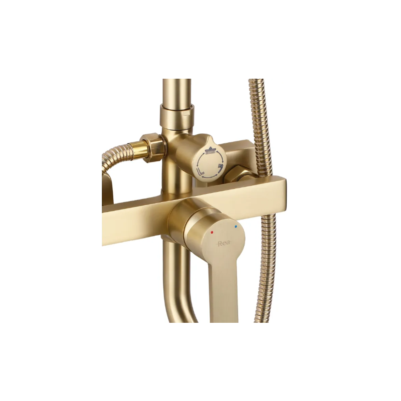 Luksusowy Zestaw Natryskowy ARGUS Złoty Szczotkowany - Nowoczesny Design!