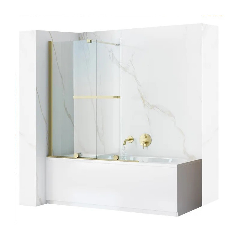 Złoty Parawan Wannowy FABIAN 100 - Elegancja i Funkcjonalność w Twojej Łazience