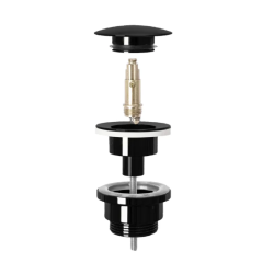 Uniwersalny Korek Klik-Klak Czarny Metaliczny - Styl i Funkcjonalność w Twojej Łazience!