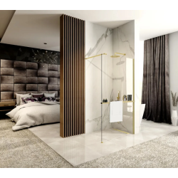 Elegancki Wieszak na Ręczniki z Półką w Odcieniu Szczotkowanego Złota - Model Evo