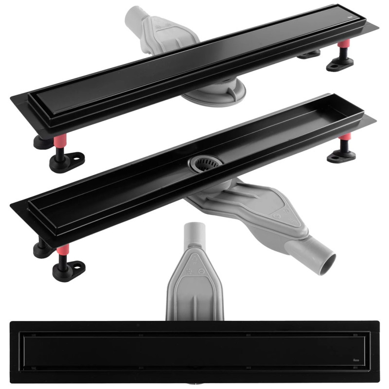 Elegancki NEOX SuperFlow czarny odpływ 800 mm - Nowoczesne rozwiązanie dla Twojej łazienki!