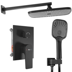 Stylowy Zestaw Prysznicowy Wpuszczany MOBY w Czerni + BOX