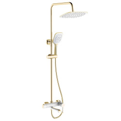 Luksusowy Zestaw Prysznicowy MELIA - Elegancja w Bieli i Złocie