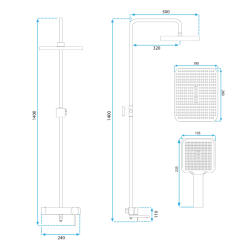 Luksusowy Zestaw Prysznicowy MELIA - Elegancja w Bieli i Złocie
