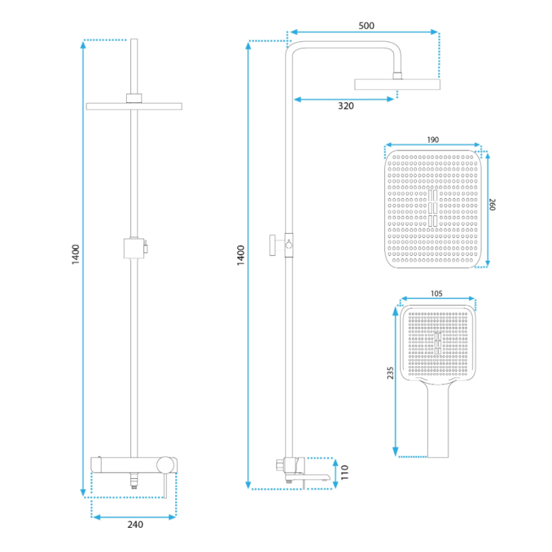 Luksusowy Zestaw Prysznicowy MELIA - Elegancja w Bieli i Złocie