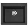 Elegancki Zlewozmywak Granitowy WEST XL w Czarnym Nakrapianym Wykończeniu z Syfonem
