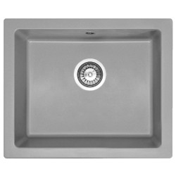 Elegancki Szary Zlewozmywak Granitowy NELS + Syfon w Zestawie