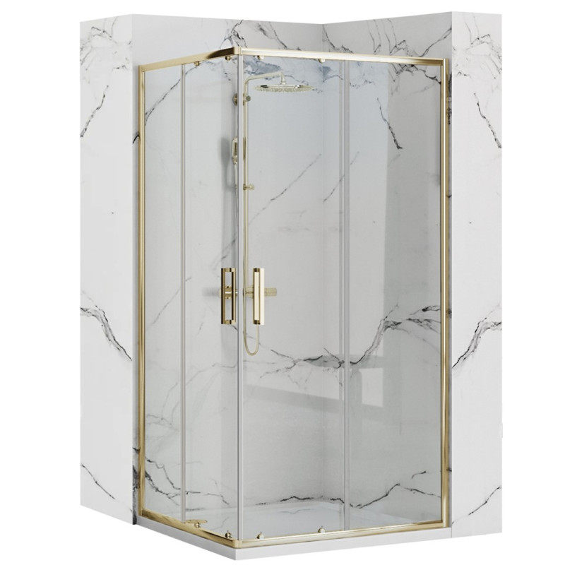 Złota Kabina Prysznicowa PUNTO 80x100 - Elegancja w Twojej Łazience!