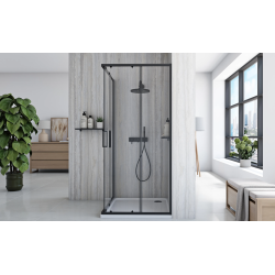 CABIN CITY ELEGANCE BLACK 90x90 - NOWOCZESNA KABINA PRYSZNICOWA