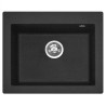 Granitowy Zlew WEST XL Czarny Metalik z Syfonem - Elegancja i Funkcjonalność