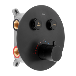 Elegancki Zestaw Natryskowy LUNGO Czarny z Termostatem - Komfort i Styl w Łazience!