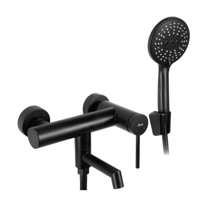 Elegancka Czarna Bateria Wannowa FOSS JS-701303B - Nowoczesny Styl i Funkcjonalność