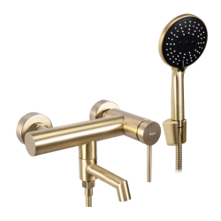 Elegancka Bateria Wannowa Foss JS-701303BG w Złocistym Szczotkowanym Wykończeniu