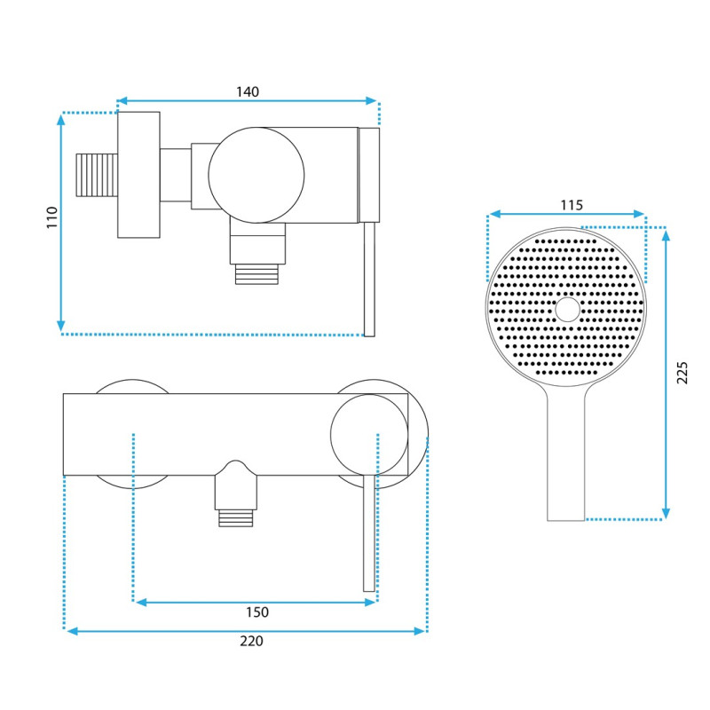 Czarna Bateria Prysznicowa CLIF JS-702304B - Elegancja i Funkcjonalność w Twojej Łazience