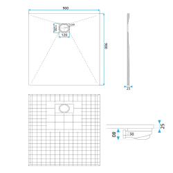 Brodzik Kąpielowy Prestige Szary 90x90 Premium Komfort dla Twojej Łazienki