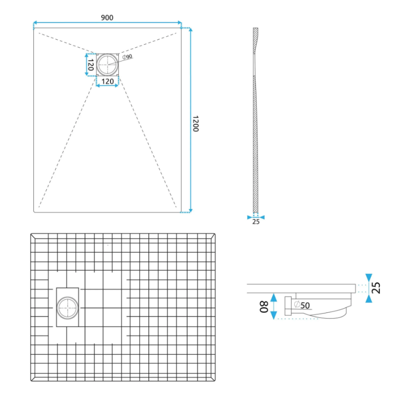 Elegancki Brodzik Magnum Grey 90x120 - Komfort i Styl w Twojej Łazience