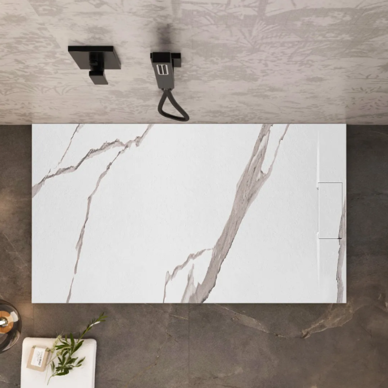 Elegancki Brodzik Kamienny Carrara White 90x120 - Twoja Łazienka w Luksusowym Stylu