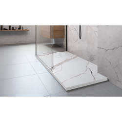 Designowy Brodzik Bazalt Carrara White 90x90 - Styl i Komfort w Twojej Łazience