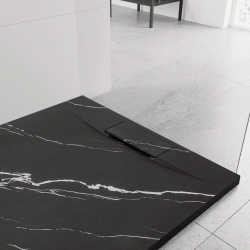 Luksusowy Brodzik Bazalt Carrara Black 90x90 – Nowoczesny Design!