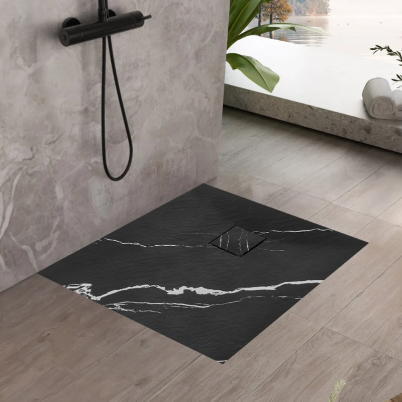 Elegancki Brodzik MAGNUM CARRARA BLACK 80x100 - Luksus w Twojej Łazience!