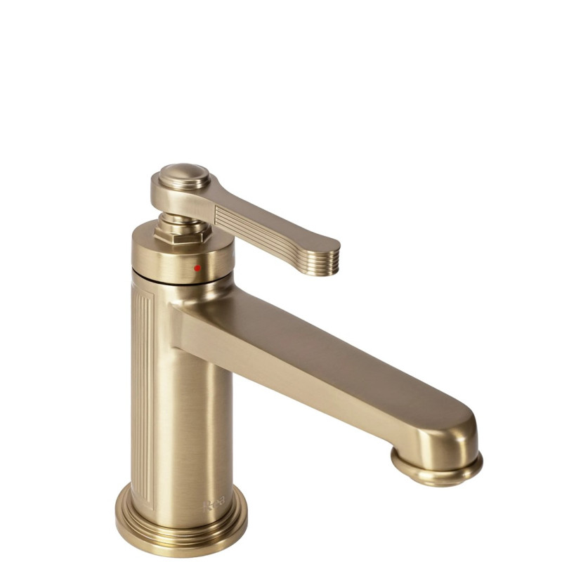 Elegancka Bateria Umywalkowa MONACO Niska Szczotkowane Złoto