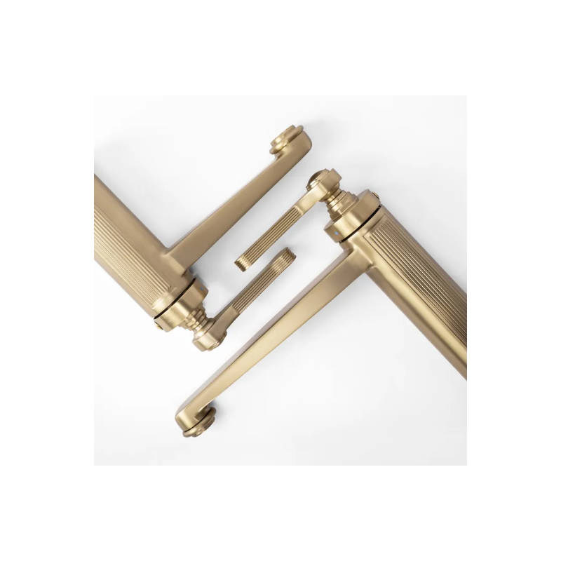 Elegancka Bateria Umywalkowa MONACO Niska Szczotkowane Złoto