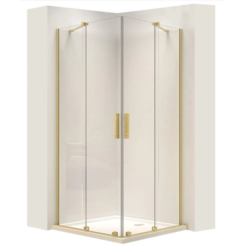 Stylowa Kabina Prysznicowa Montana w Kolorze Złota 80x100 – Elegancja i Luksus w Łazience