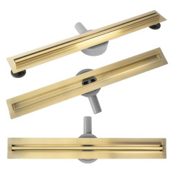 Elegancki Odpływ NEOX SLIM PRO Złoty Szczotkowany 1000 - Luksusowe Wykończenie Łazienki